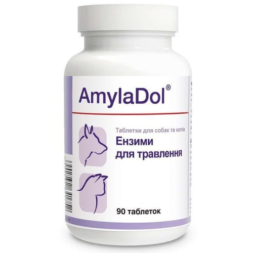 АмілаДол Dolfos AmylaDol для собак і кішок при порушенні травлення, 90 таблеток