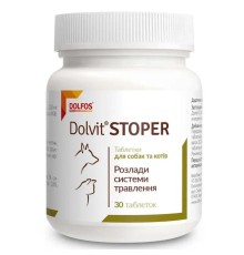Долвіт Dolfos Dolvit Stoper для лікування діареї у собак і кішок, 30 таблеток