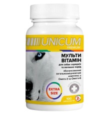 Вітаміни для собак Unicum Premium Extra Size Мультивітамін 100 таблеток по 2 г