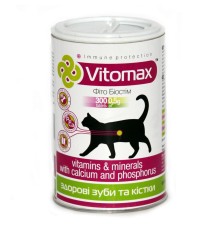 Вітаміни Vitomax 200084 для кішок для зміцнення зубів і кісток, 300 таблеток