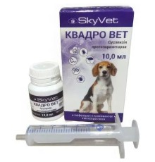 Суспензія SkyVet протипаразитарна для собак і котів Квадро Вет, 10 мл