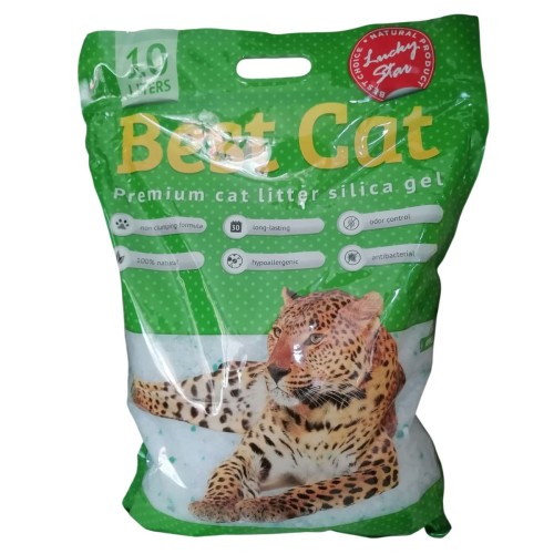 Наповнювач силікагелевий для котячого туалету Best Cat Green Apple, 10 л