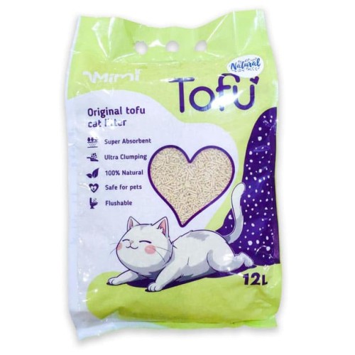 Наповнювач соєвий для котячого туалету MiMi CAT TOFU класичний, 12 л