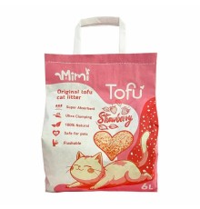 Наповнювач соєвий для котячого туалету MiMi CAT TOFU з ароматом полуниці, 6 л
