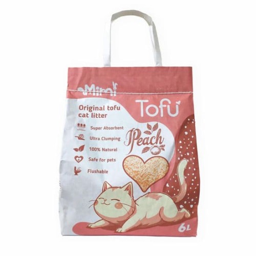 Наповнювач соєвий для котячого туалету MiMi CAT TOFU з ароматом персика, 6 л