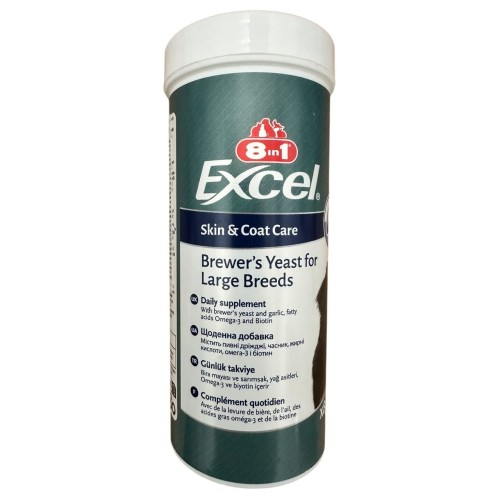 Пивні дріжджі 8in1 Excel Brewers Yeast Large Breed для собак великих порід, 80 таблеток