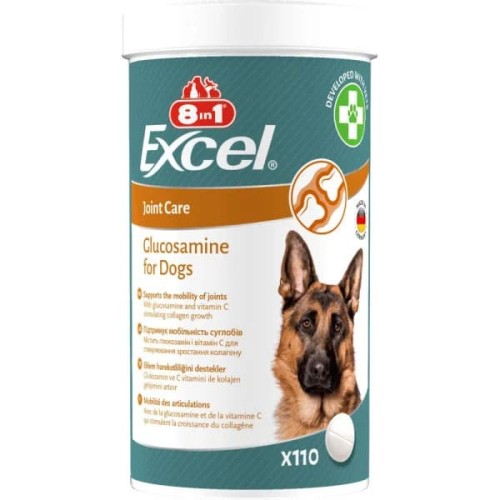 Вітаміни 8in1 Excel Glucosamine для цуценят та дорослих собак, для суглобів, 110 таблеток