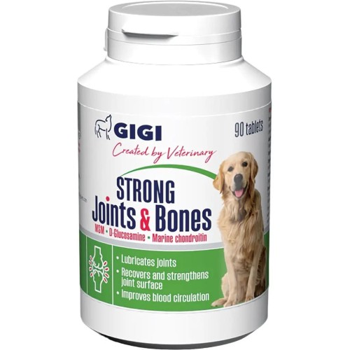 Вітамінно-мінеральна добавка Gigi Strong Joints & Bones для зміцнення та відновлення суглобів у собак 90 таблеток