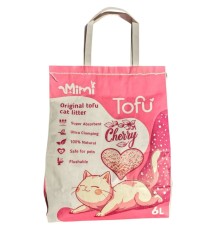 Наповнювач соєвий для котячого туалету MiMi CAT TOFU з ароматом вишня, 6 л