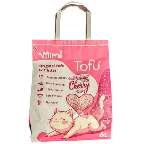 Наповнювач соєвий для котячого туалету MiMi CAT TOFU з ароматом вишня, 6 л
