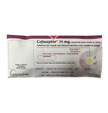 Цефасептин 75 мг Vetquinol антибактеріальний препарат для котів та собак, 10 табл