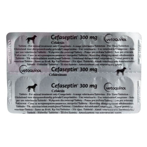 Цефасептин 300 мг Vetquinol антибактериальный препарат для кошек и собак, 10 табл