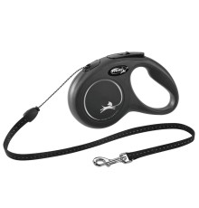 Поводок-рулетка для собак Flexi New Classic S - 5 м до 12 кг (трос) чорний