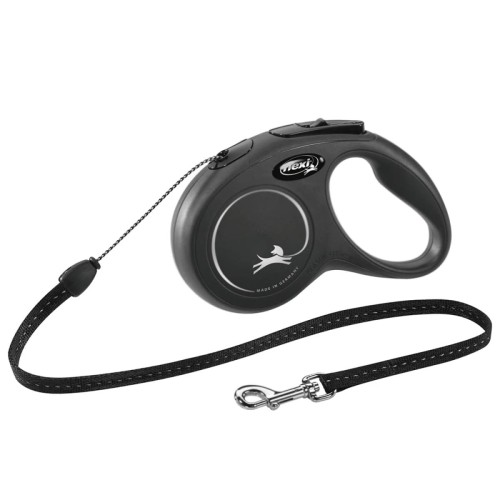 Поводок-рулетка для собак Flexi New Classic S - 5 м до 12 кг (трос) чорний