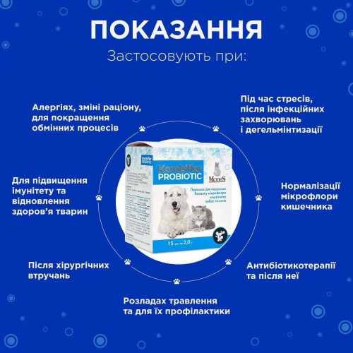 Комбіфлор Пробіотик ModeS порошок для підтримки балансу мікрофлори кишечника собак та котів по 2 г 1 пакетик