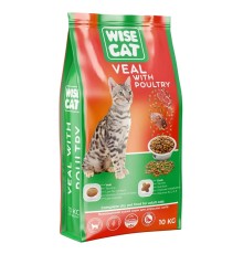 Wise Cat Телятина з домашньою птицею корм для котів, 1 кг (ваговий)