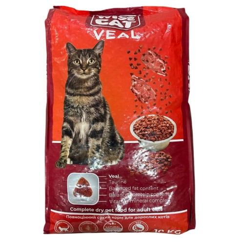 Корм для котів Wise Cat Veal телятина, 10 кг