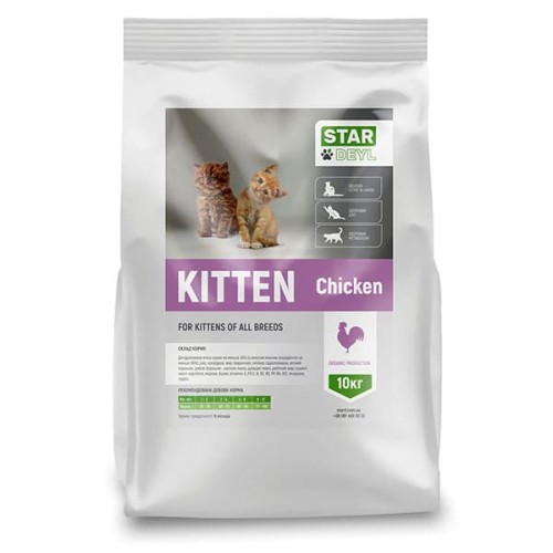 Сухий корм Stardeyl Стар Kitten (курка) для кошенят, 10 кг
