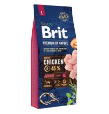 Сухий корм для цуценят великих порід Brit Premium Dog Junior L з куркою, 1 кг (ваговий)
