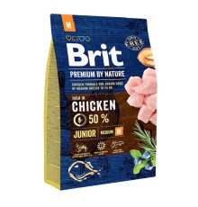 Сухий корм для цуценят середніх порід Brit Premium Dog Junior М з куркою, 3 кг