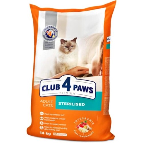 Сухий корм Club 4 Paws Sterilized Adult Premium для дорослих стерилізованих кішок, 14 кг