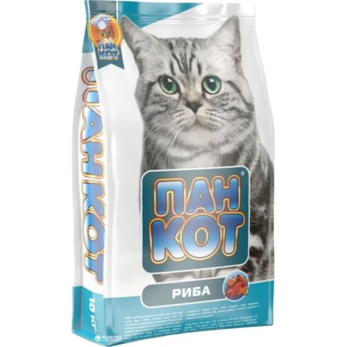 Сухой корм для котов Пан Кот Рыба, 10 кг