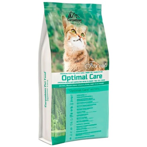Сухий корм для дорослих котів Carpathian Pet Food Optimal Care з куркою та морським окунем, 1 кг (ваговий)