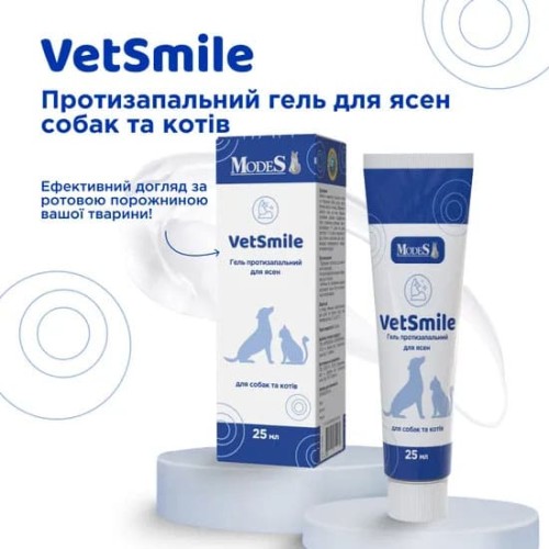 Ветсмайл (VetSmile) Modes гель протизапальний для ясен (для собак та котів), 25 мл