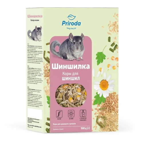 Корм для гризунів Природа PR241077 Шиншилка колор + ензим, 500 г