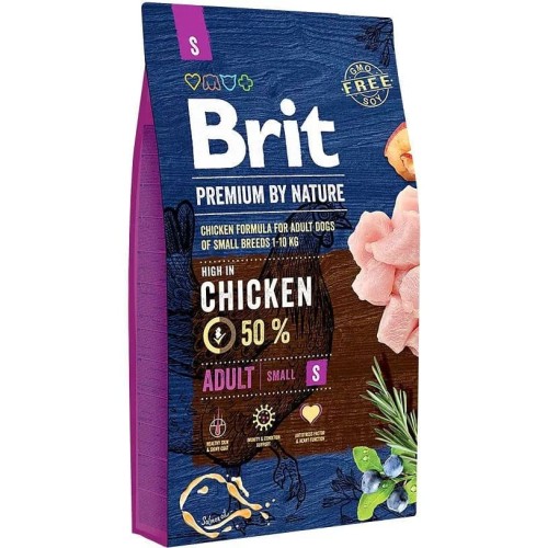 Сухий корм для собак дрібних порід вагою до 10 кг Brit Premium Dog Adult S з куркою, 8 кг
