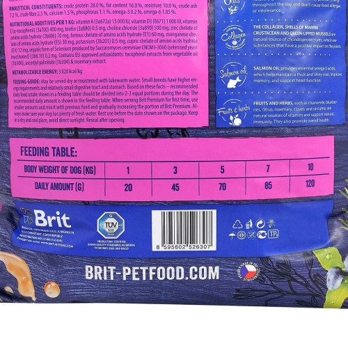 Сухий корм для собак дрібних порід вагою до 10 кг Brit Premium Dog Adult S з куркою, 8 кг