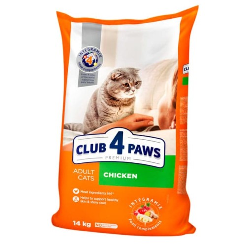 Сухий корм для котів Club 4 Paws Premium з куркою, 14 кг