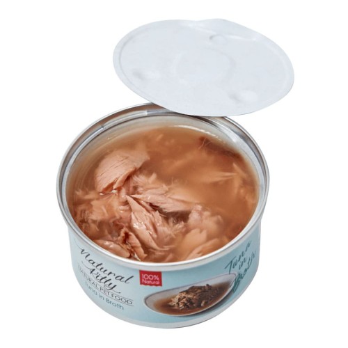 Вологий корм для котів Natural Kitty з тунцем у бульйоні, 80 г