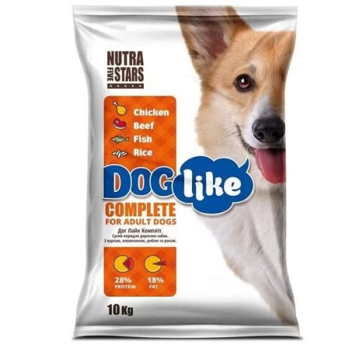 Сухий корм для собак усіх порід Nutra 5 Stars Dog Like Complete курка, телятина, риба та рис, 10 кг