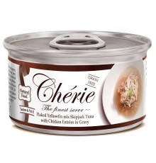 Вологий корм для котів Cherie Signature Gravy Mix Tuna&Chiken, зі шматочками тунця та курки у соусі, 80 г