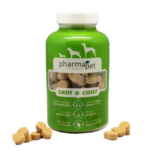Pharma Pet Skin & Coat - дополнительный корм для собак в таблетках: масло лосося для кожи и шерсти, 235 г