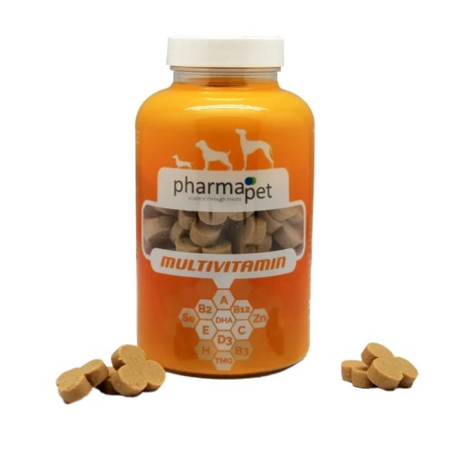 Pharma Pet Multivitamin - додатковий корм для собак у таблетках: вітаміни, мінерали, карнітин і ДГК, 235 г