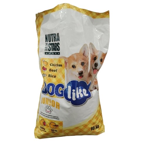 Сухой корм Nutra 5 Stars Dog Like Junior для щенков всех пород от 2 до 12 месяцев, курица, говядина и рыба, 1 кг