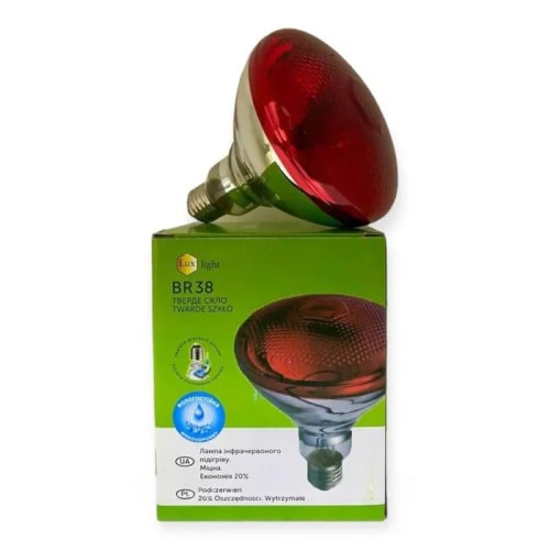 Лампа ІКЗК червона з пресованого скла Lux Light, 175 Вт