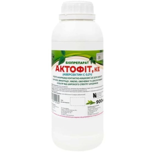 Биоинсектицид Актофит для защиты растений от клещей, тли, трипсов и колорадского жука, 900 мл
