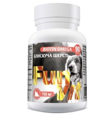 Вітаміни для собак та кішок FunVit BIOTIN OMEGA блискуча шерсть з Омега-3, 90 штук