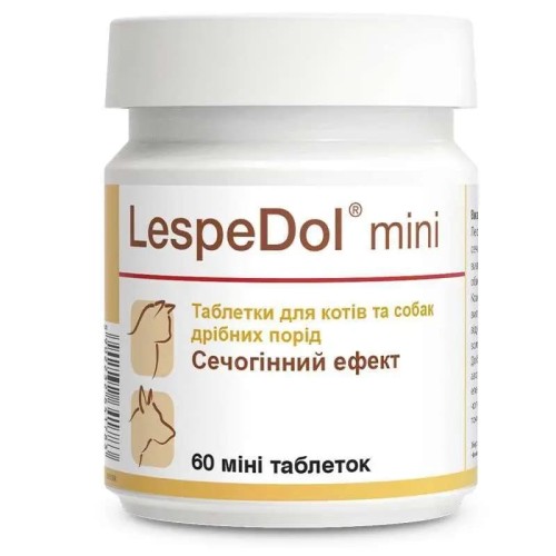ЛеспеДол міні Dolfos LespeDol mini для котів і собак дрібних порід із захворюваннями сечостатевої системи і нирок, 60 міні таблеток