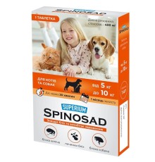 Засіб від бліх Collar Superium Spinosad для котів та собак вагою 5-10 кг, 1 таблетка