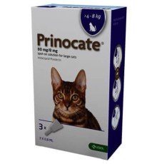 Краплі Prinocat від бліх, коростяних кліщів, профілактика дирофіляріозу для кішок 4-8 кг, 3 піпетки по 0,8 мл