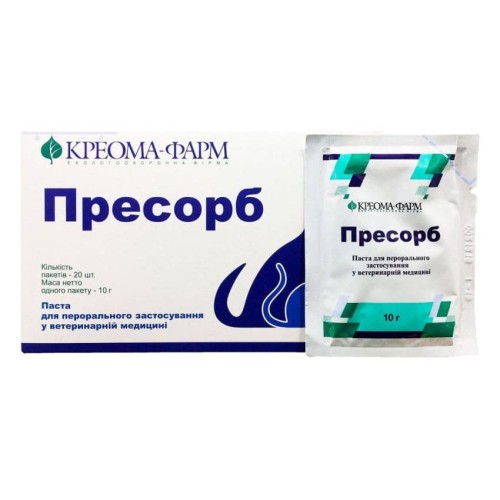Пресорб адсорбент для собак і кішок, 10 г, 20 пакетів