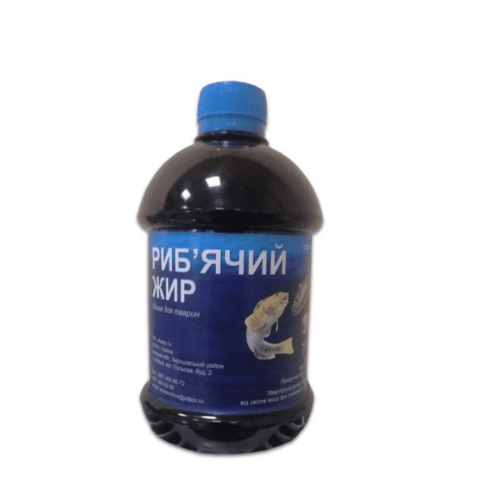 Риб'ячий жир ветеринарний для тварин і птиці - Омега-3, вітаміни A і D, 500 мл