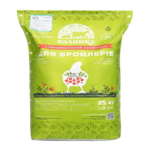 Комбікорм Калинка для бройлерів, Фініш ПК 6-4 для бройлера (від 36 дн) 7027, 25 кг